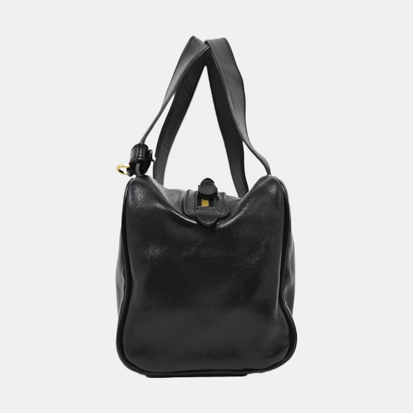 Calfskin Top Handle Bag Black