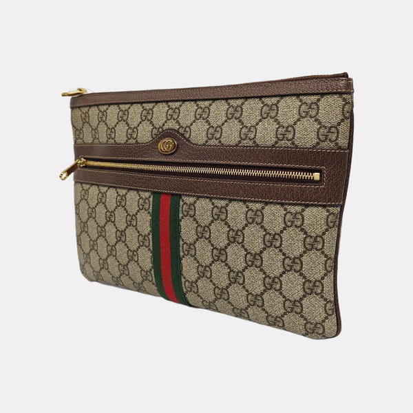 Authenticated pre-owned Ophidia Monogram Coated Canvas Beige - Clutch at Looply