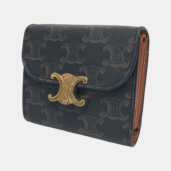 TRIOMPHE Small Coated Canvas Brown Wallet