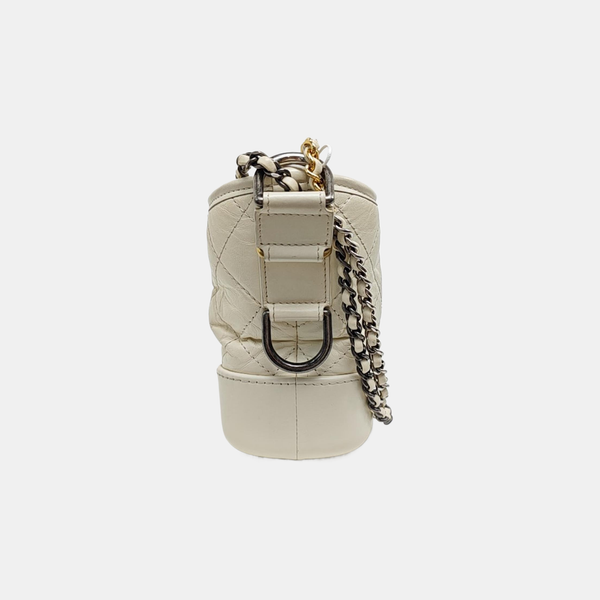 GABRIELLE Small Quilted Calfskin White