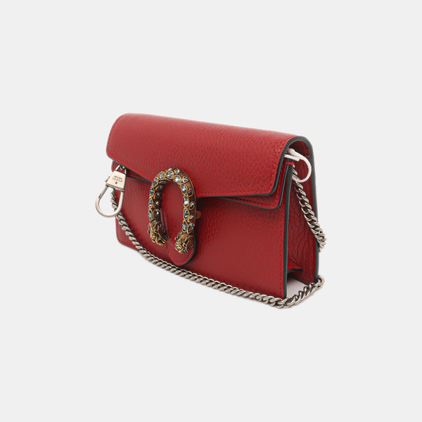 Authenticated pre-owned Dionysus Super Mini Calfskin Red - Crossbody Bag at Looply