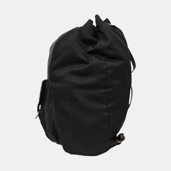Quilted Nylon Backpack Black