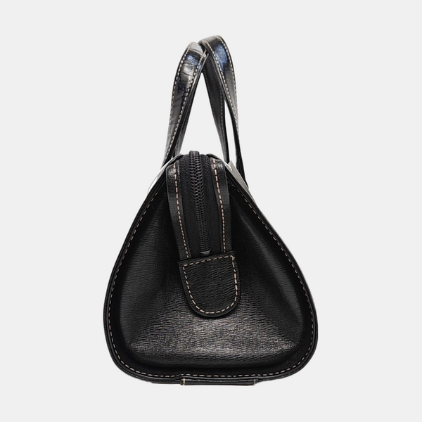Calfskin Top Handle Bag Black