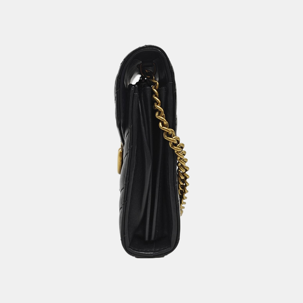GG Marmont Mini Chevron Calfskin Black