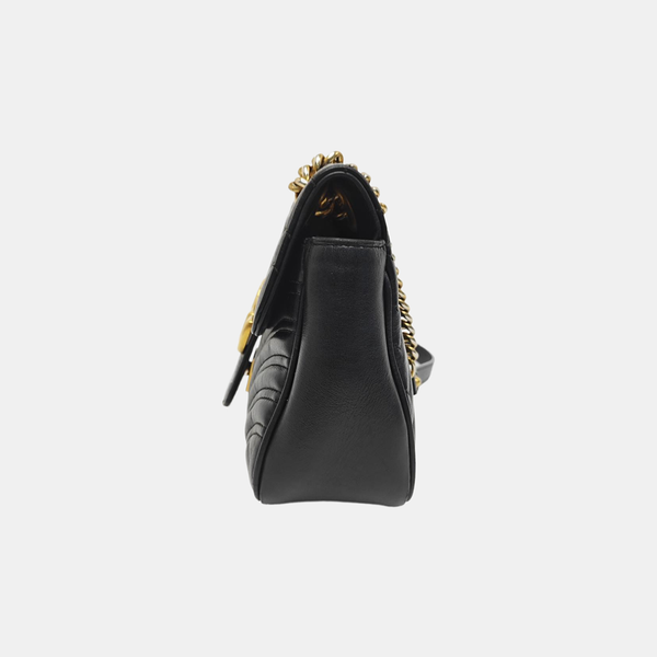 GG Marmont Medium Quilted Calfskin Black