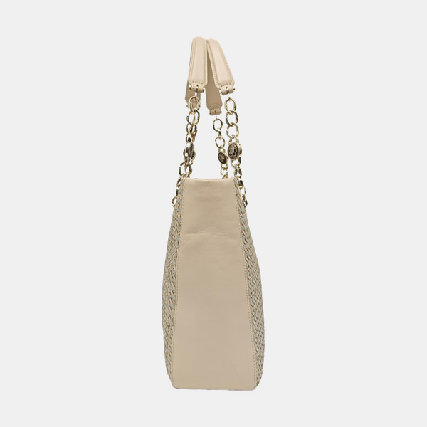 Calfskin Shoulder Bag Beige