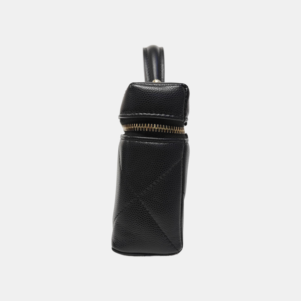 VANITY CASE Quilted Grained Calfskin Black