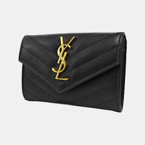 MONOGRAM Small Chevron Calfskin Black Wallet