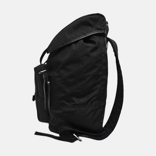 Monogram Nylon Backpack Medium Black