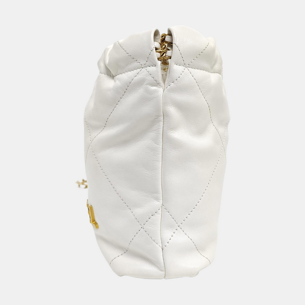 CHANEL 22 Mini Quilted Calfskin White