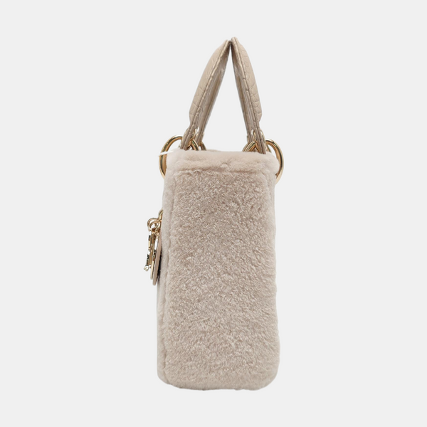 Lady Dior Mini Fur Beige