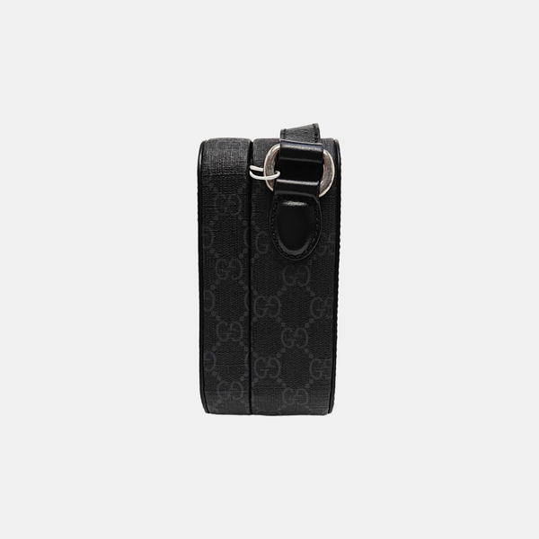Monogram Coated Canvas Shoulder Bag Black
