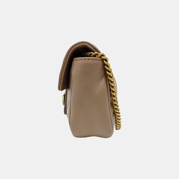 GG Marmont Mini Quilted Calfskin Beige