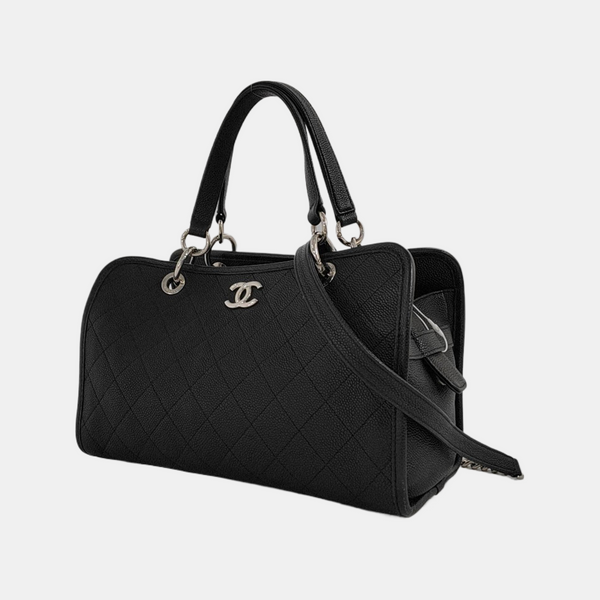 Quilted Grained Calfskin Black