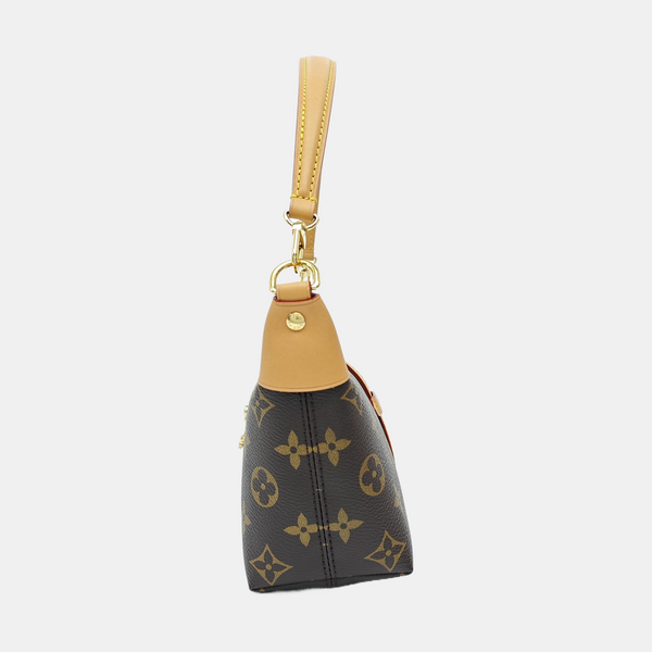 Pochette Mia Monogram Coated Canvas Brown