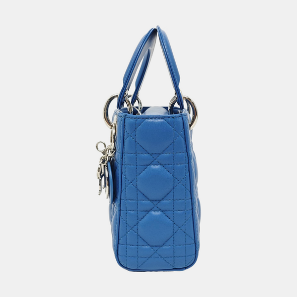 Lady Dior Mini Cannage Lambskin Blue