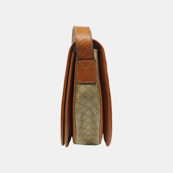 Coated Canvas Crossbody Bag Beige
