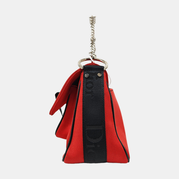 Fabric Top Handle Bag Red