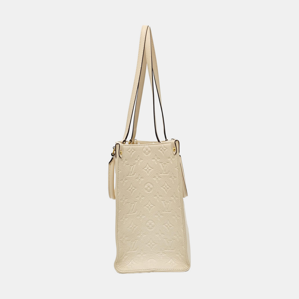 ONTHEGO MM Monogram Calfskin Beige