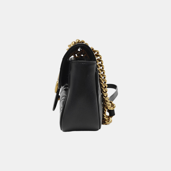 GG Marmont Small Quilted Calfskin Black