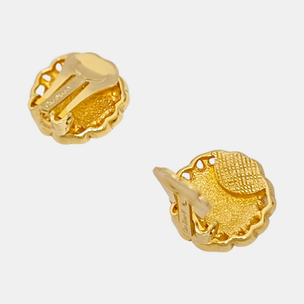 Petit CD Metal Gold Clip On Earrings