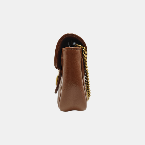 GG Marmont Mini Quilted Calfskin Brown