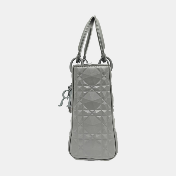 Lady Dior Small Cannage Calfskin Gray