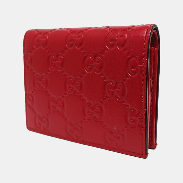 Signature Monogram Calfskin Red Card Holder