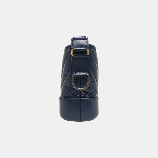 GABRIELLE Small Chevron Calfskin Blue