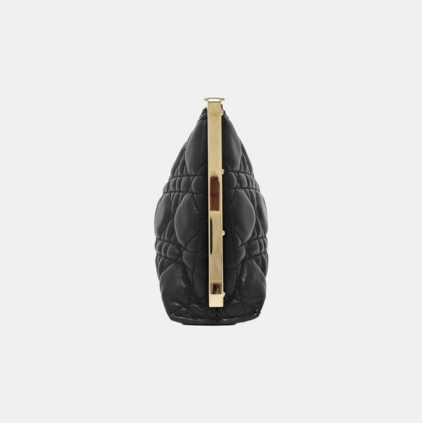 Cannage Lambskin Shoulder Bag Black