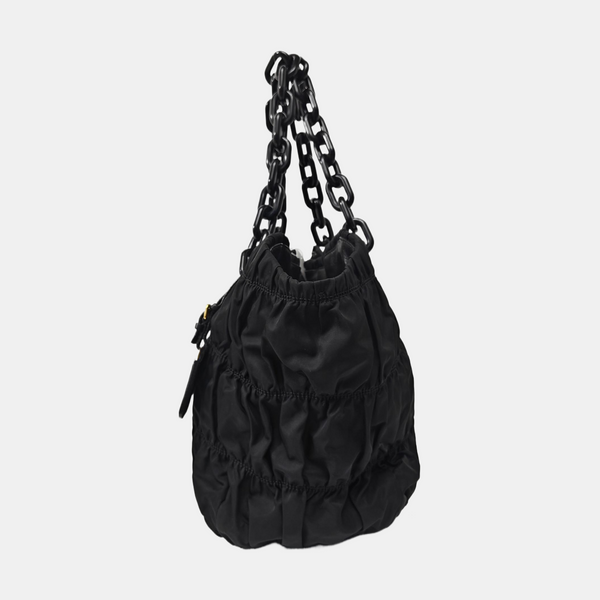 Nylon Top Handle Bag Black