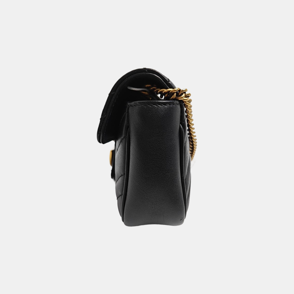 GG Marmont Mini Quilted Calfskin Black