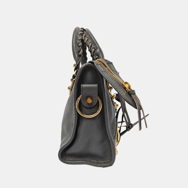 Classic Metallic Edge City Mini Lambskin Gray