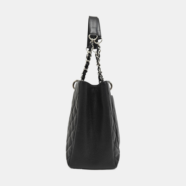 CHANEL GST Large Quilted Grained Calfskin Black