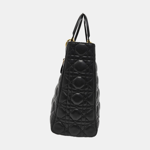 Lady Dior Large Cannage Lambskin Black