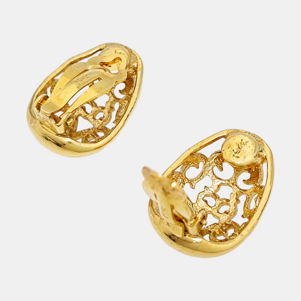 Metal Gold Clip On Earrings