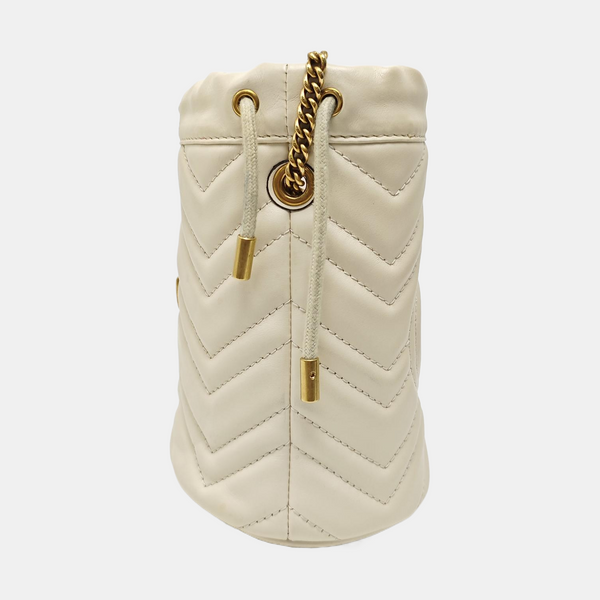 GG Marmont Mini Quilted Calfskin White