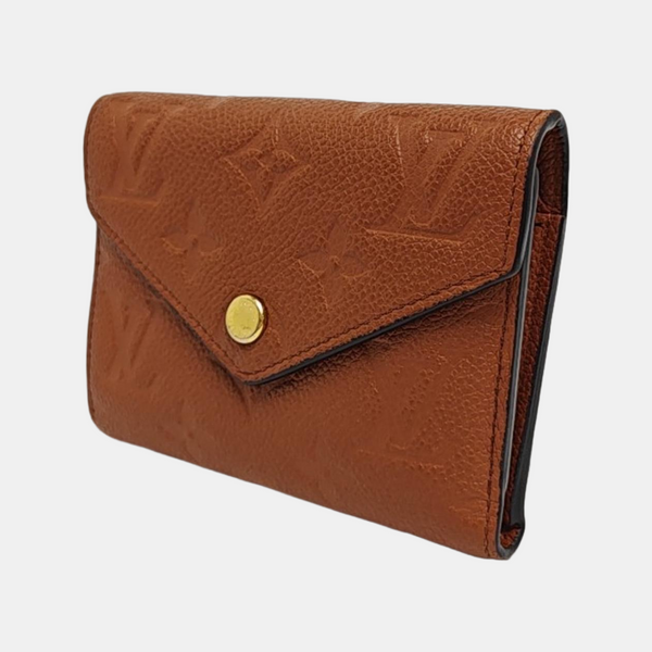 VICTORINE Monogram Calfskin Brown Card Holder