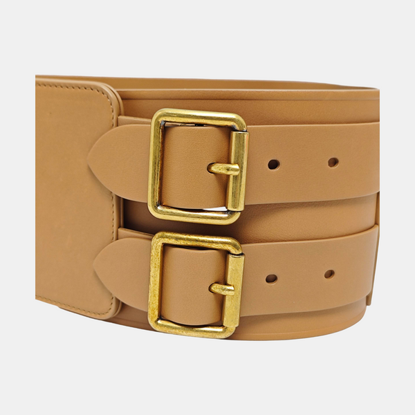 Leather Waist Cincher Brown