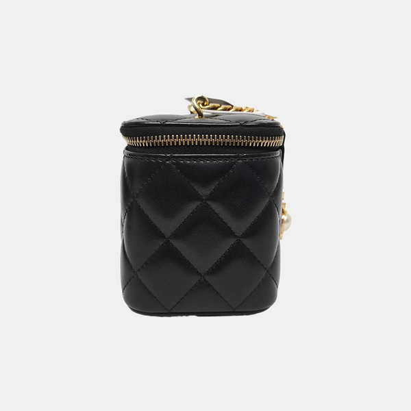 VANITY CASE Small Quilted Lambskin Black