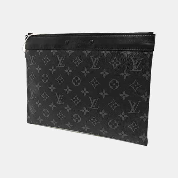 Monogram Coated Canvas Clutch Black