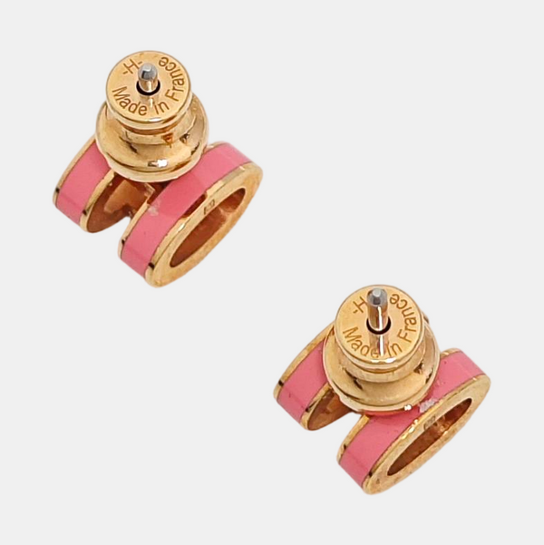 Pop H Metal Rose Gold Stud Earrings