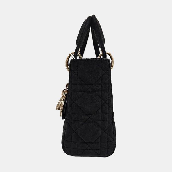 Lady Dior Mini Cannage Fabric Black