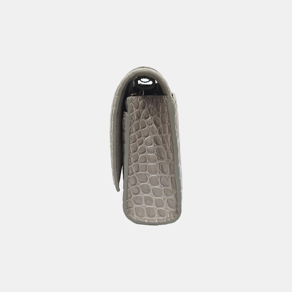 Hourglass Wallet On Chain Mini Calfskin Gray