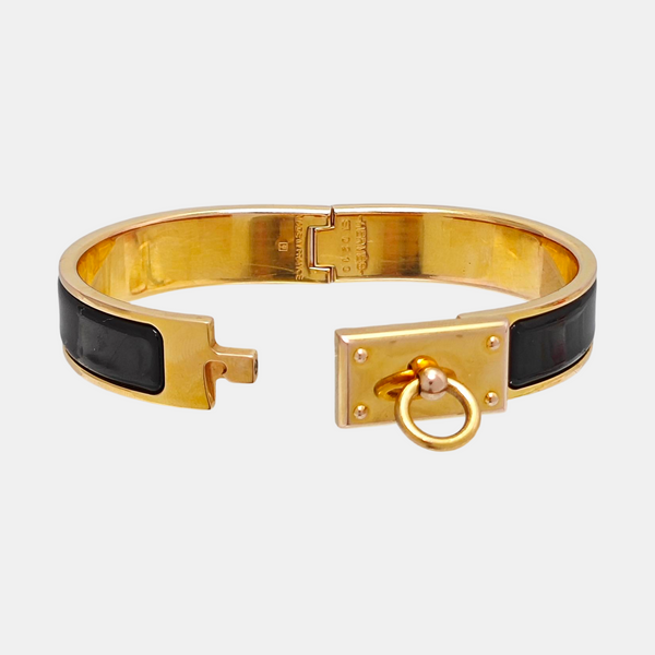 Clic Anneau Metal Black Bangle