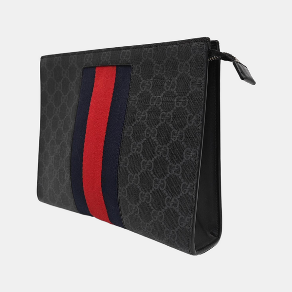 GG Supreme Monogram Coated Canvas Gray