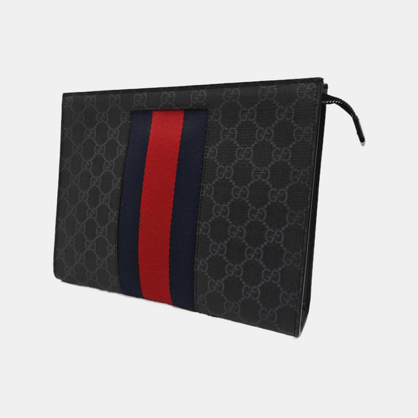 GG Supreme Monogram Coated Canvas Gray