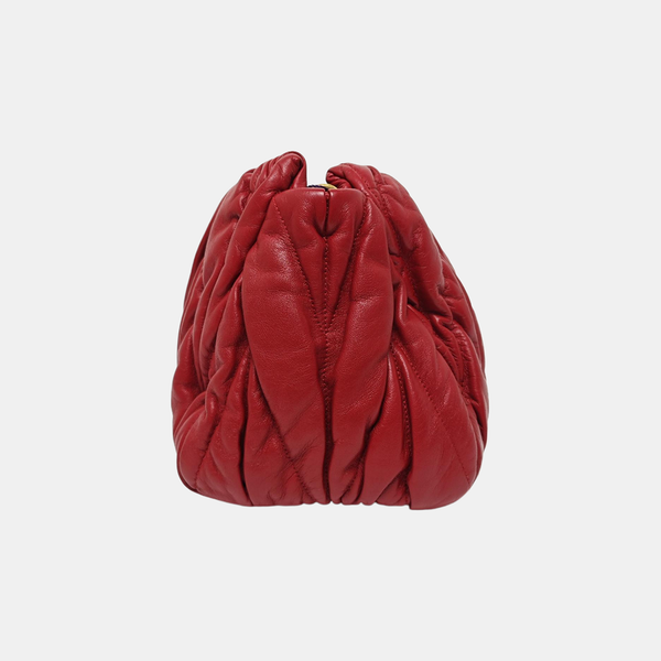 Quilted Leather Shoulder Bag Red
