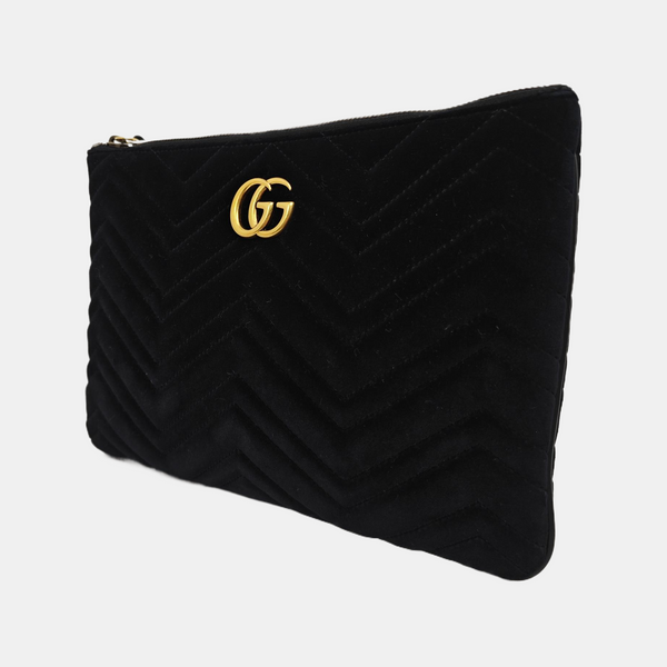 GG Marmont Large Velvet Black