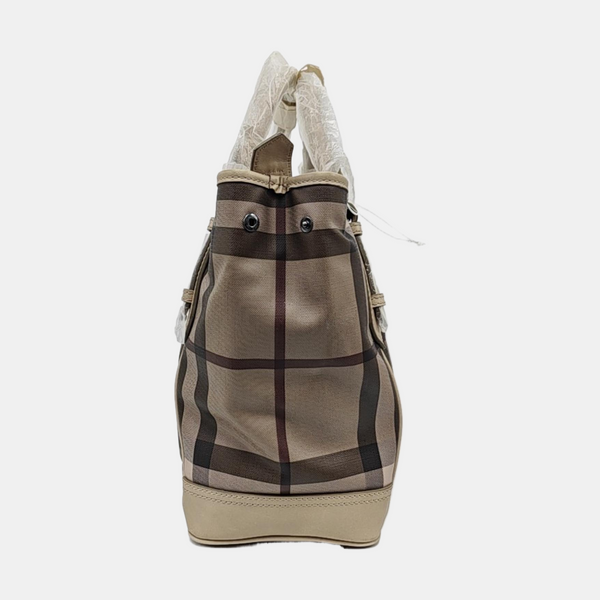 Coated Canvas Top Handle Bag Gray
